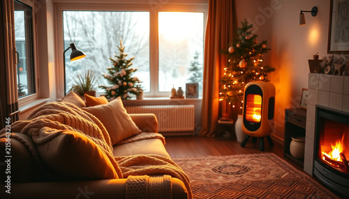 Gentle warmth fills peaceful living room space