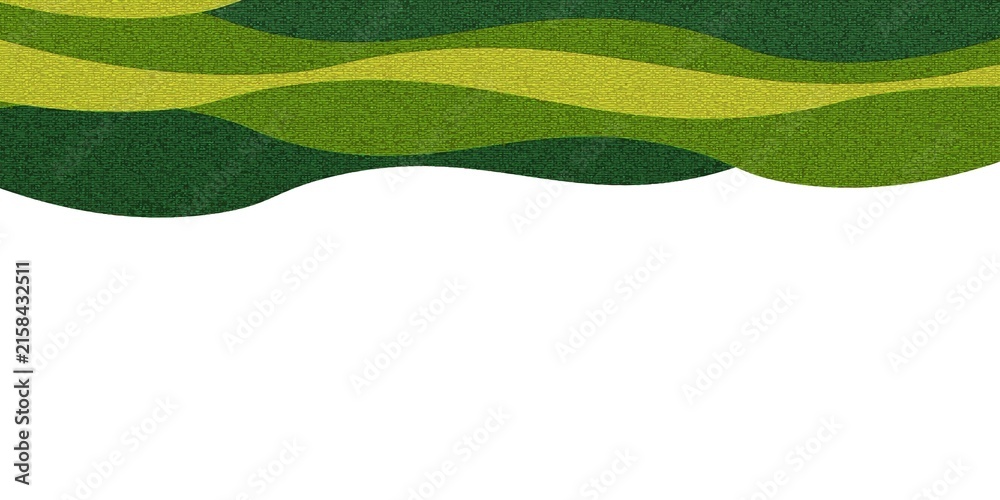 Fototapeta premium Abstract Japanese Rice Field Pattern. Agriculture Landscape Illustration. Green Tea Hills Collage Illustration. Vector Grass Mountain Texture.