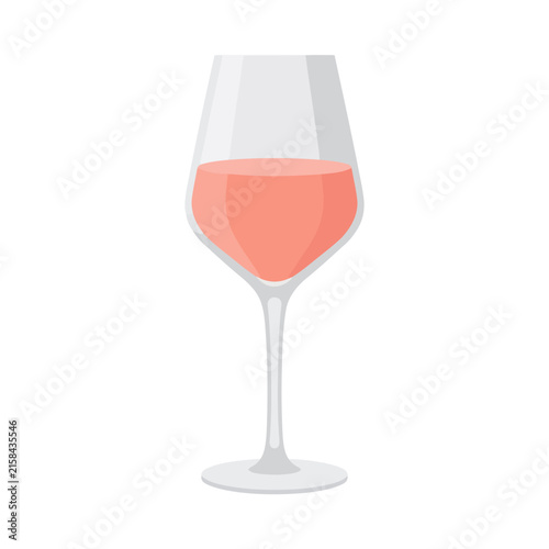 Glass of rose wine