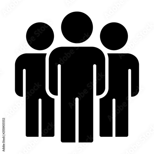 Bild auf Leinwand Three people standing together in a group