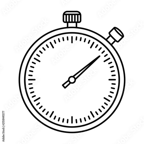 Stopwatch timer clock icon simple black line drawing