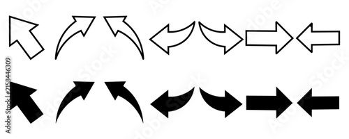 Arrows and pointers vector icons set