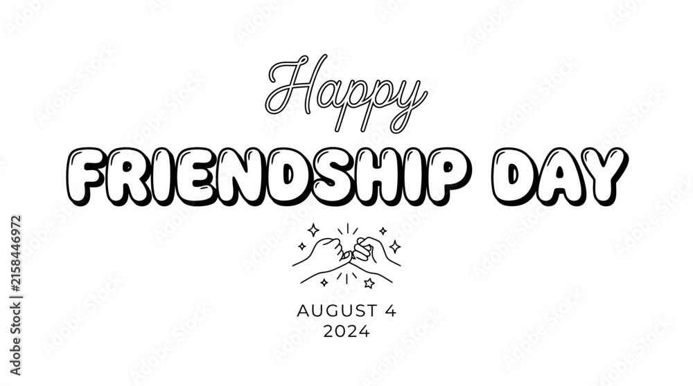 Obraz premium Happy Friendship Day Text Greeting Card Design