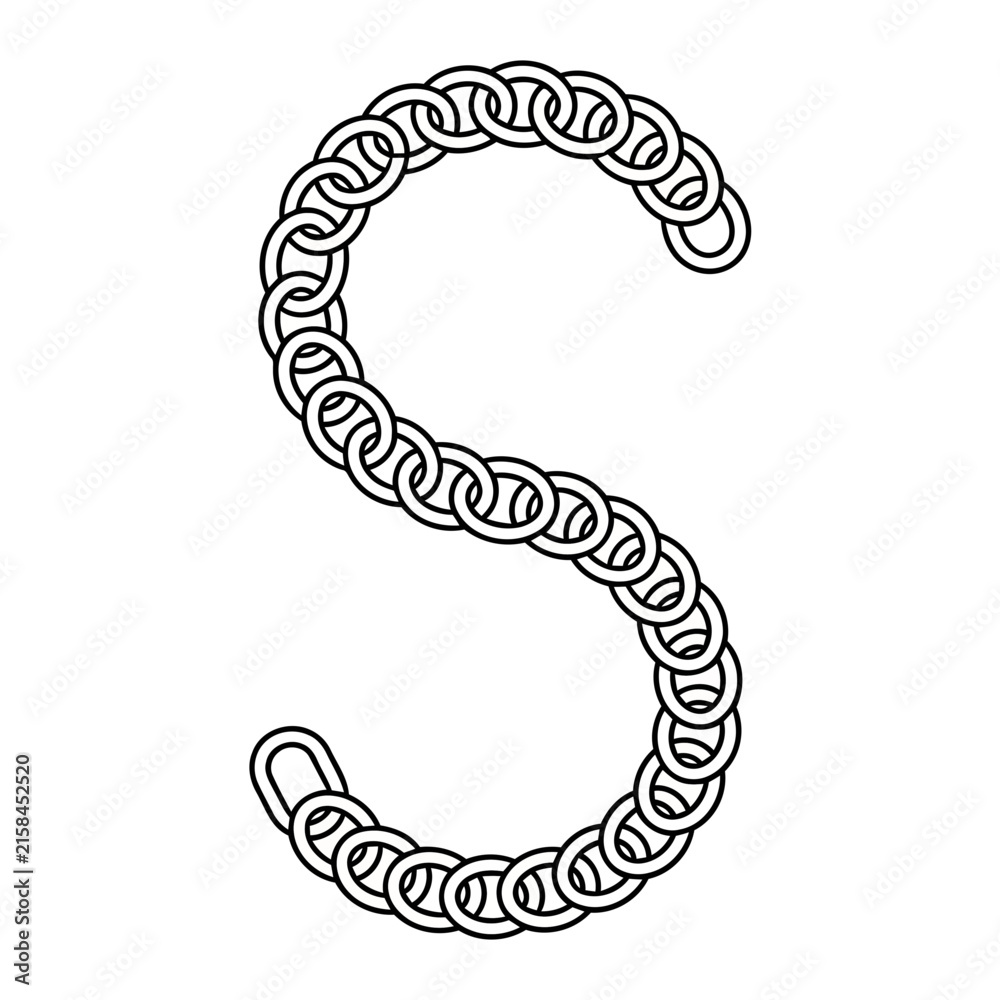 Fototapeta premium Chain links forming the letter S