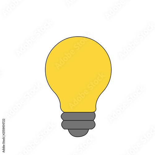 Yellow light bulb icon isolated on white background representing ideas, creativity, innovation and bright solutions