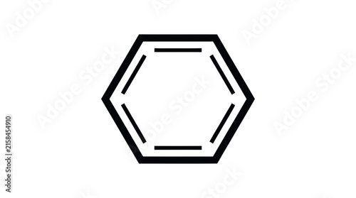 Hexagon Shape with Dashed Border Vector