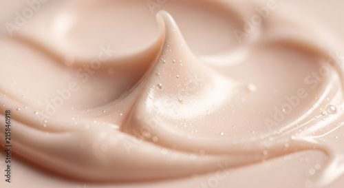 Cosmetic cream texture with smooth swirl and gentle sheen for skincare advertising and beauty product presentation