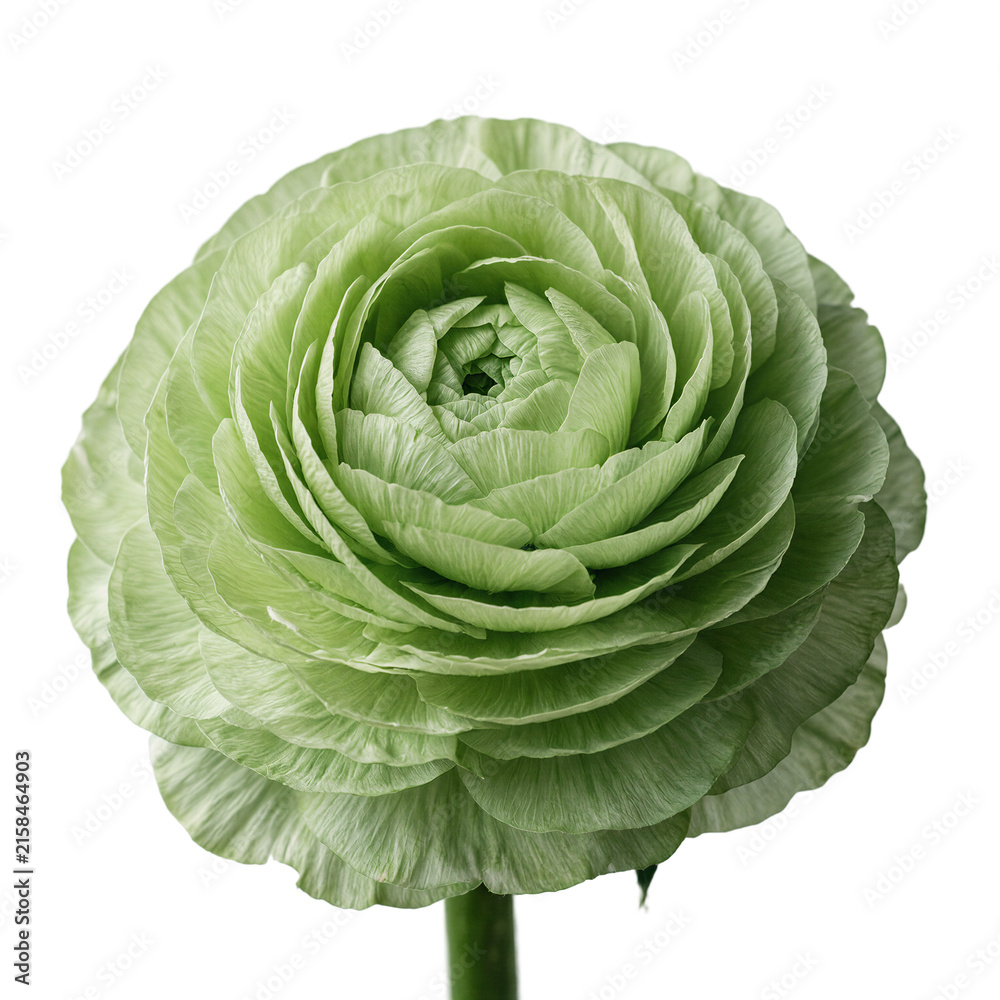 Obraz premium Ranunculus flower nature isolated green plant shown on a transparent background for botanical design and artistic floral garden concepts