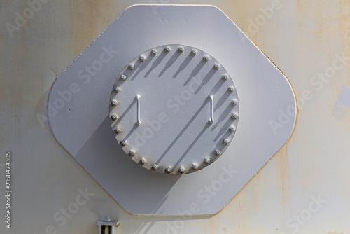 Obraz na plátne Tank white confined space entry with warning