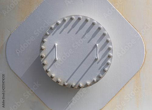 Foto Tank white confined space entry with warning