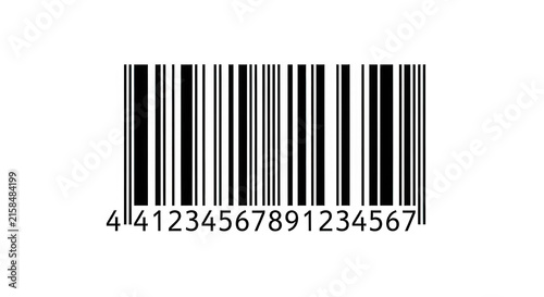 A black and white image of a barcode isolated on transparent background
