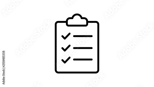 Clipboard with check marks icon for project task and business checklist.