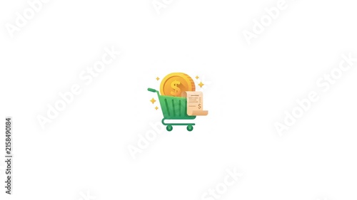 Shopping and E-commerce Finance Icons on a white background. Retail receipt, sale tag and mobile payment icons on a white background. Colorful Retail Finance Icons on a white background. Business icon