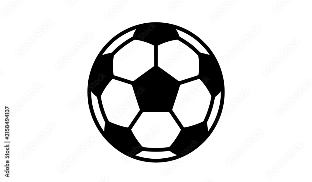 Fototapeta premium Modern Soccer Football Outline Vector Icon in Dynamic Three Quarter View