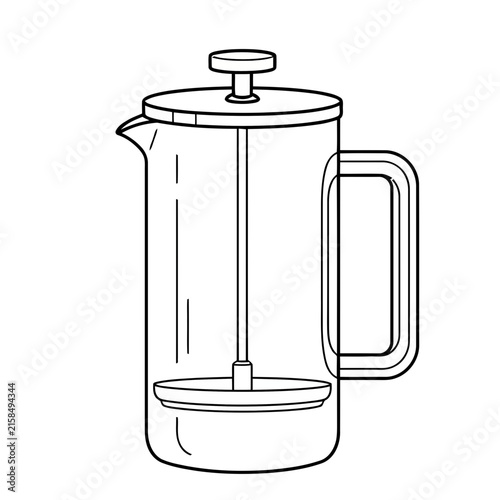 French Press Coffee Maker Outline