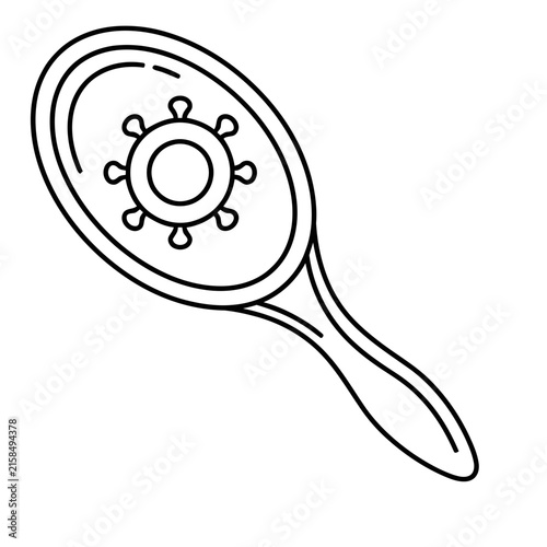 Hairbrush with a virus icon
