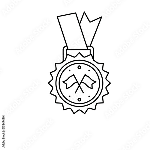 Medal with two flags icon