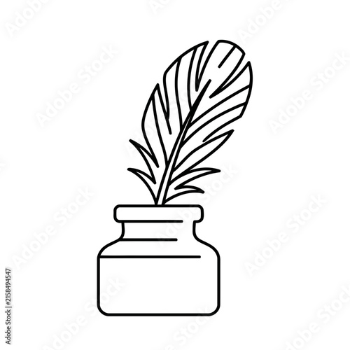 Quill pen in an inkwell