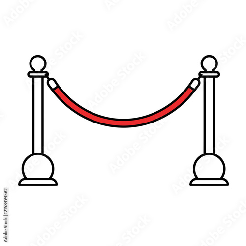 Red Rope Barrier with Stanchions