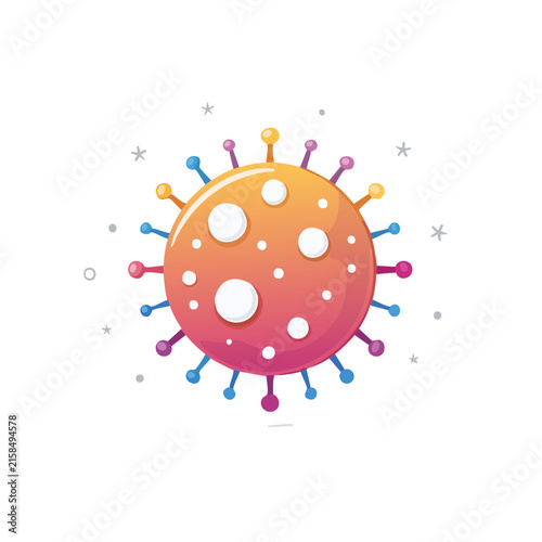 Stylized virus particle illustration