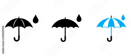 Water protection icon with umbrella and rain cover for weather, outdoor safety, and protective use..
