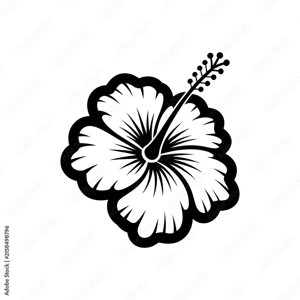 Fototapeta premium Hibiscus Flower Vector Silhouette File