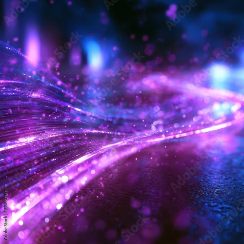 Abstract Blue Galaxy Light Background with Glowing Stars, Cosmic Energy, Shiny Laser Effects and Magical Space Pattern for Christmas Celebration Design