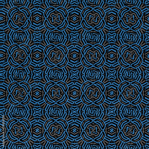Blue Concentric Hexagon Anti-Recognition Pattern