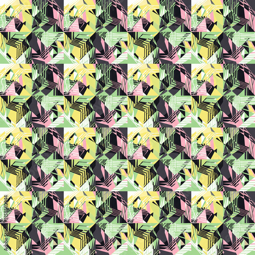 Pastel Green Pink Woven Camouflage Pattern