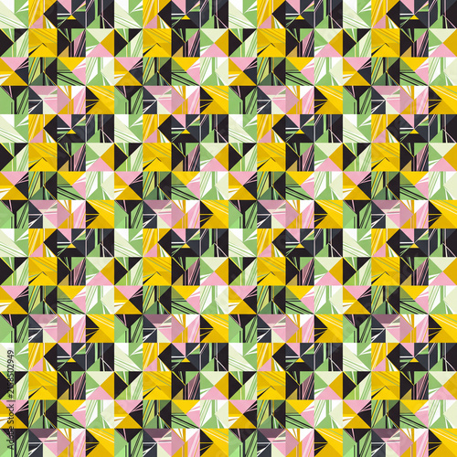Lime Pink Yellow Geometric Tile Anti-Recognition Pattern