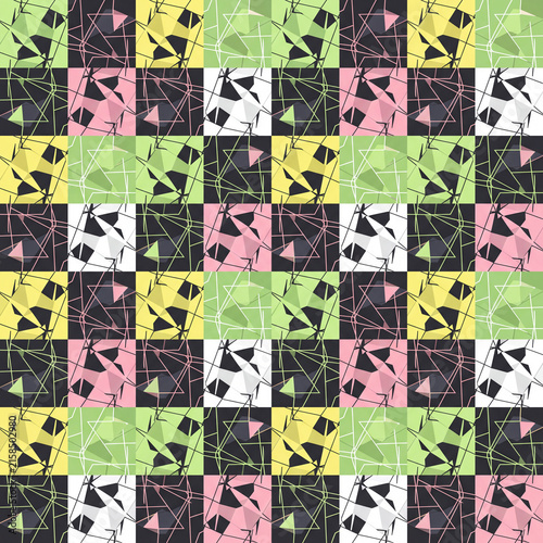 Lime Pink Black Checkerboard Anti-Recognition Pattern