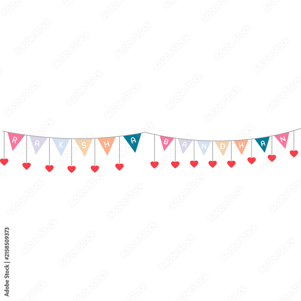 Fototapeta premium Raksha Bandhan Graphic Elements Set with Rakhi Vectors, Hindi Calligraphy, and Brother Sister Bonding Illustrations