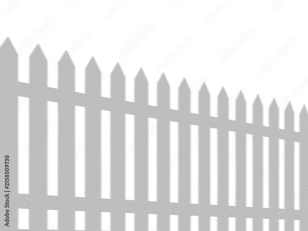 Obraz premium Wooden Picket Fence Shadow With Classic Vertical Posts