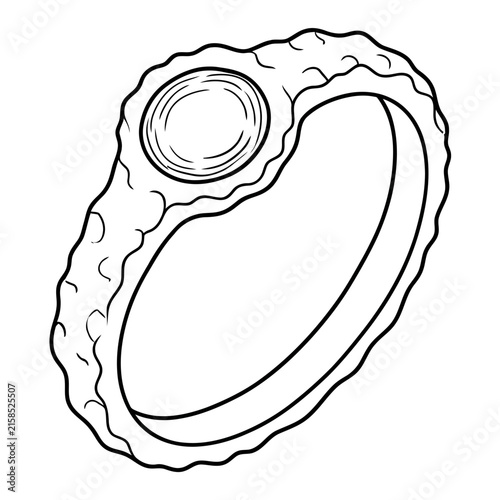 Outline of a ring with a stone