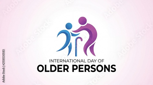 International Day of Older Persons Creative unique idea design logo banner poster social media web background isolated vector illustration older person symbol icon love care respect our elder