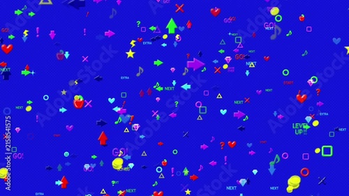 ドット絵のアイコンのポップなゲームの世界　前進　ループ