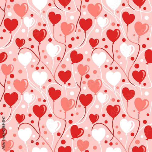 Red and White Heart Pattern Seamless Wallpaper