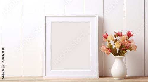 frame mockup on wall in living room