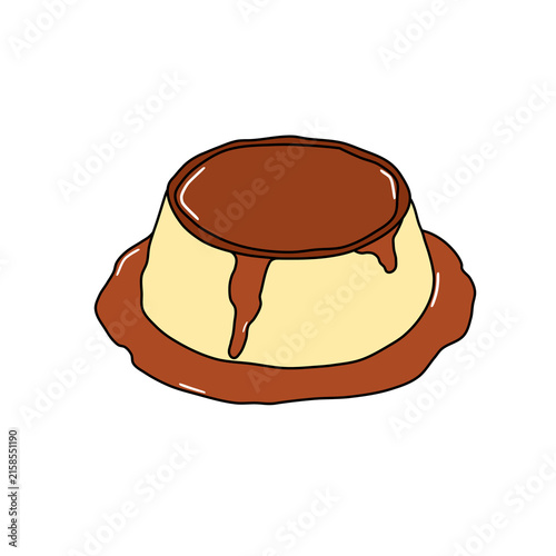 Caramel Pudding Illustration Isolated on Transparent Background
