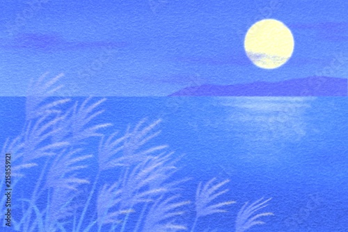十五夜の背景イラスト