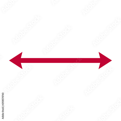 Bild auf Leinwand Red double headed arrow symbol pointing left and right