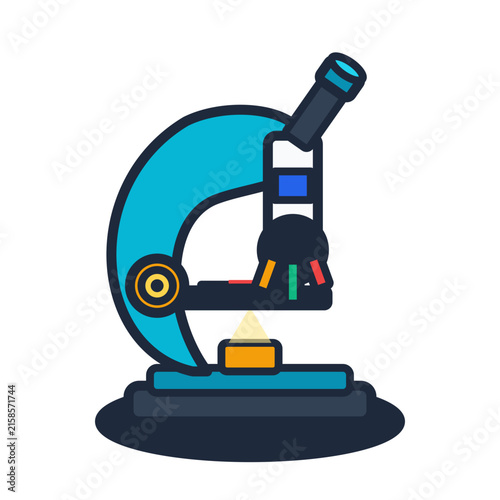 Laboratory Science Microscope Research Flat Vector