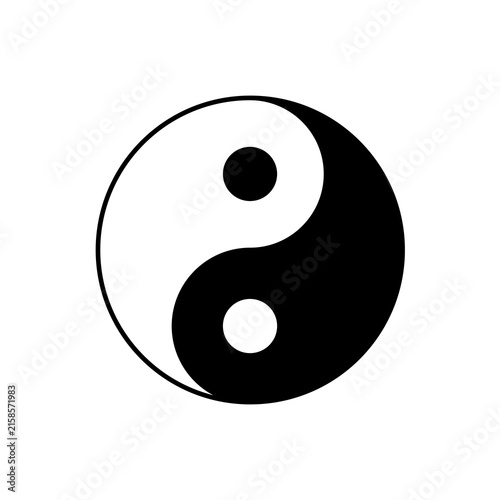 Фотография yin yang symbol on white