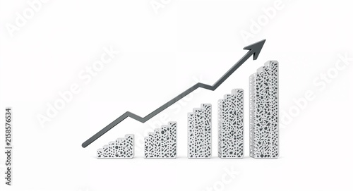 Photo realistic as Financial growth icon with copy space on white background - A vector illustration of a financial growth icon with ample copy space on a white background perfect for with copy space.
