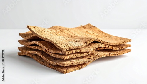 Stack of golden brown crispy flatbread crackers on white background.