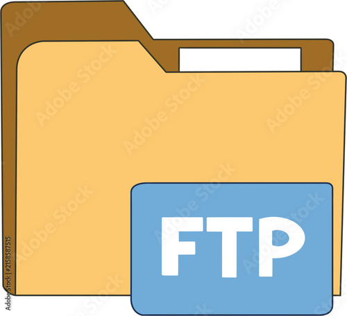 Bild auf Leinwand FTP Folder Flat Vector Illustration