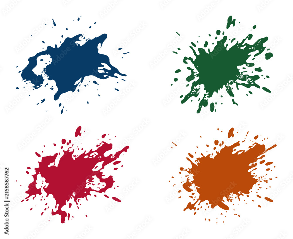 Fototapeta premium Abstract paint blots, splatter shapes, creative background elements