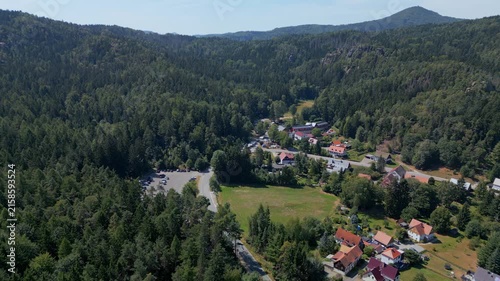 Jonsdorf village in Saxony, Germany, scenic village in the Zittau Mountains.