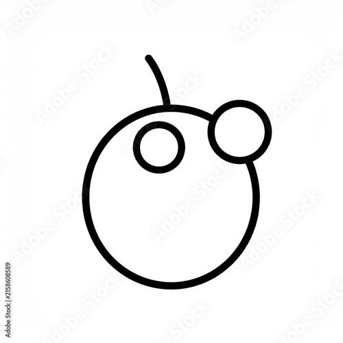 Minimalist Line Art Drawing of a Simple Cartoon Character.