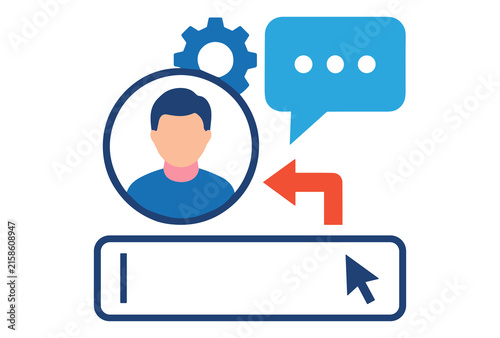Digital User Profile Search and Communication Settings Icon